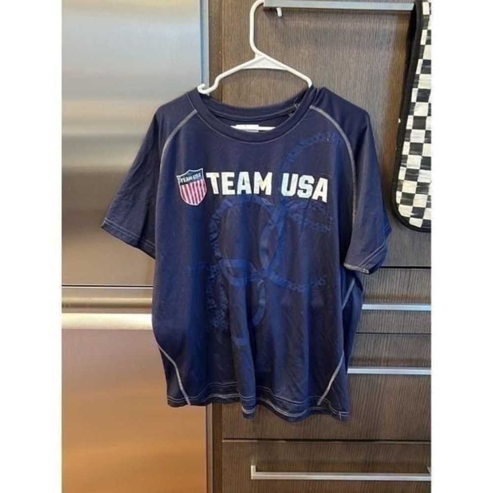 Team Apparel USA Navy Blue Shirt Short Sleeves Olympics Short Sleeves XL‎
